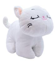 Gato Branco de Pelúcia 26cm Olhos Abertos ou Fechados, Um Encanto de Fofura