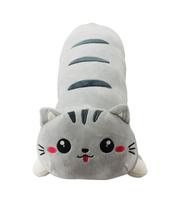 Gato Cinza Comprido Deitado Mostra Lingua 60cm - Pelúcia Gato Cinza Comprido Deitado Mostra Lingua 60cm - Pelúcia