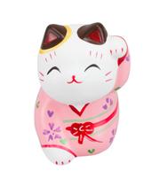 Gato Da Sorte Branco Kimono Gesso 6.5cm Gato Da Sorte Branco Kimono Gesso 6.5cm