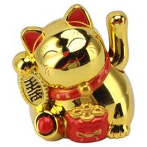 Gato Da Sorte Chinês Dourado Maneki Neko