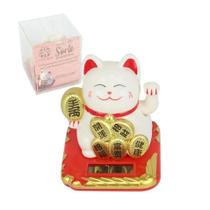Gato Da Sorte Fortuna Neko Decorativo Energia Solar Maneki