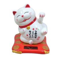 Gato Da Sorte Maneki Neko Branco 7 Cm Alt Energia Solar