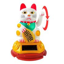Gato da Sorte Maneki Neko Oriental Balança Mão Carrega Solar