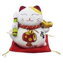 Gato da Sorte Porcelana Decorativa Maneki Neko Boa Fortuna 803 - Luhi Comércio de Presentes