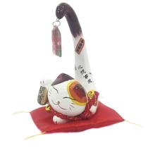 Gato da Sorte Porcelana Decorativa Maneki Neko Boa Fortuna