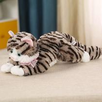Gato De Pelúcia Com Som Gatinho Que Mia 30cm Fofo Cor:Tigrado Gato De Pelúcia Com Som Gatinho Que Mia 30cm Fofo Cor:Tigrado