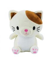 Gato de Pelúcia Creme Sentado Fofinho 22cm