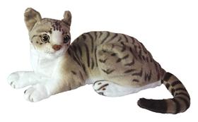 Gato De Pelúcia Deitado Realista 38Cms