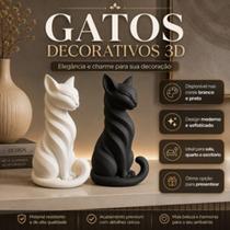 Gato Decorativo 3D Elegância, Charme e Sofisticação Gato Decorativo 3D Elegância, Charme e Sofisticação