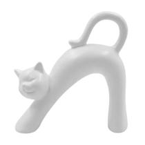 Gato Decorativo em Porcelana 11,2x11,4cm - Gato Decorativo em Porcelana 11,2x11,4cm -