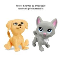 Gato e Cachorro Articulados da Barbie na Banheira em Vinil - Generic - Pupee