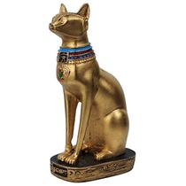 Gato Egipcio Bastet Sentado (Deus Da Fertilidade) Dourado - Decore Casa