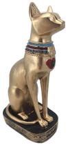 Gato Egipcio Bastet Sentado (Deus Da Fertilidade) Dourado - Decore Casa