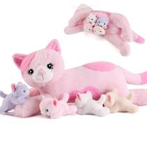Gato gnomântico de pelúcia com 4 gatinhos dentro - 3-8 anos Gato gnomântico de pelúcia com 4 gatinhos dentro - 3-8 anos