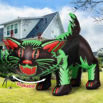 Gato Inflável de Halloween GOOSH 2,1m - Com Cabeça e LEDs Agitáveis
