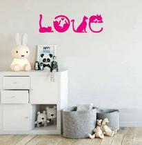 Gato Love TAMANHO 70cm x 20,5cm Cor Preto - Decoração Quartos e Salas.