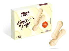 Gato Mia Chocolate Branco 70g Brasil Cacau Lingua De Gato