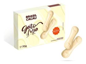 Gato Mia Chocolate Branco 70G Brasil Cacau Lingua De Gato