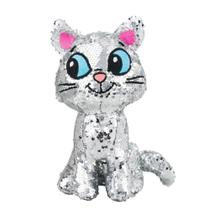 Gato Mingau Lantejoula Prateado Pelúcia 29cm Turma Da Mônica - Tasco