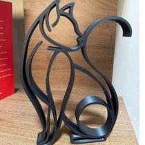 Gato Moderno Silhueta Estilizada 21cm - Decoração Elegante