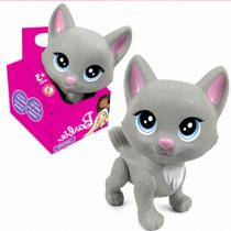 Gato na Casinha Mini Pets Gatinho Cinza de Vinil Articulado da Barbie Mattel Gato na Casinha Mini Pets Gatinho Cinza de Vinil Articulado da Barbie Mattel