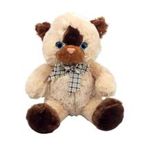 Gato Pelúcia Bege 38 Cm Sentado