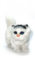 Gato Realista Pelúcia Branco e Preto Decoração Com Som Miau Fofinho