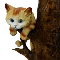 Gato Resina Luxo Pendurar 30 Cm Decoração Jardim Enfeite Gato Resina Luxo Pendurar 30 Cm Decoração Jardim Enfeite