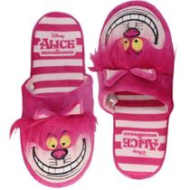 Gato Risonho Pantufa Chinelo De Quarto Adulto Rosa Oficial Disney Alice No País Das Maravilhas - Zon