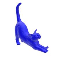 Gato Se Espreguiçando Pet Decoração 3D Preto - Br 3D