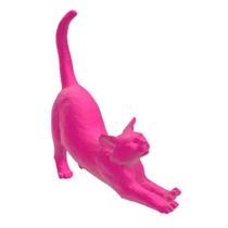 Gato Se Espreguiçando Pet Decoração 3D Preto