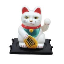 Gato Sorte Maneki Neko Branco 5,5cm Alt. Solar