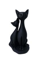 Gatos sentados preto 3D - 20 cm