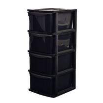 Gaveiteiro preto grande- organizador versátil com muito espaço- linha premium-preto de plástico resistente