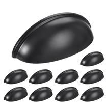 Gaveta Bin Cup Puxa HOMOTEK para armários em preto fosco x10 Gaveta Bin Cup Puxa HOMOTEK para armários em preto fosco x10