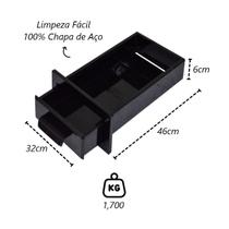 Gaveta Cinzeiro Lareira Chapa de Aço Preta Popular 46x32x6cm
