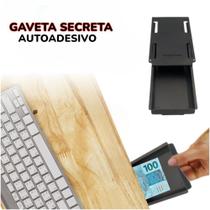 Gaveta invisível organizadora secreta oculta adesiva ou parafusada escondida multiuso para mesa caixa escritório dinheiro objetos