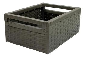 Gaveta Organizadora Em Vime Sintético 30X40X17 Cor Grafite Gaveta Organizadora Em Vime Sintético 30X40X17 Cor Grafite