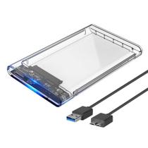Gaveta para HD Externo USB 3.0 para SATA SSD 2.5" Case Resistente e Transparente Infokit Ecase-320