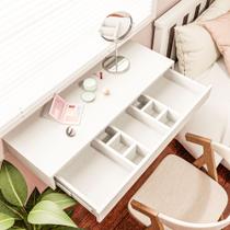 Gaveta Penteadeira Suspensa Mdf com divisória Prático Moderno Escritório Quarto Salão de Beleza Maquiagem Organizador