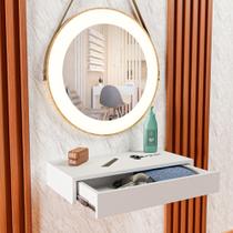 Gaveta Suspensa Moderno Penteadeira Em Mdf Branco Trilho Telescópico Elegante