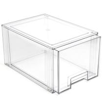 Gavetas de armazenamento BINO Empilháveis Altas Grandes de Plástico Transparente