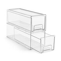 Gavetas de armazenamento Sorbus Small Clear, pacote com 2 organizadores de plástico Gavetas de armazenamento Sorbus Small Clear, pacote com 2 organizadores de plástico