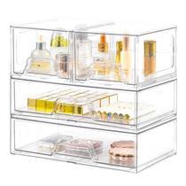 Gavetas de armazenamento Stebopum, acrílico transparente, empilháveis, pacote com 4 Gavetas de armazenamento Stebopum, acrílico transparente, empilháveis, pacote com 4