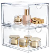Gavetas organizadoras de cosméticos AMEITECH Empilhável Acrílico x2 Gavetas organizadoras de cosméticos AMEITECH Empilhável Acrílico x2