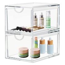 Gavetas organizadoras de cosméticos CECOLIC Clear Acrylic, pacote com 2
