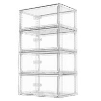 Gavetas Organizadoras Vtopmart 27 QT Transparentes Empilháveis - Kit com 4 Gavetas Organizadoras Vtopmart 27 QT Transparentes Empilháveis - Kit com 4
