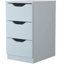 Gaveteira de Chão Multiúso com 3 Gavetas Madeira MDP Multivisão Branco