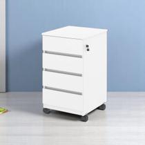 Gaveteiro 04 Gavetas com Trava Volante Branco