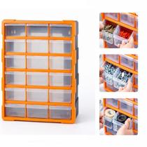 Gaveteiro 18 gavetas profissional maleta caixa organizadora mesa parede estante 36 divisorias mecanica multiuso